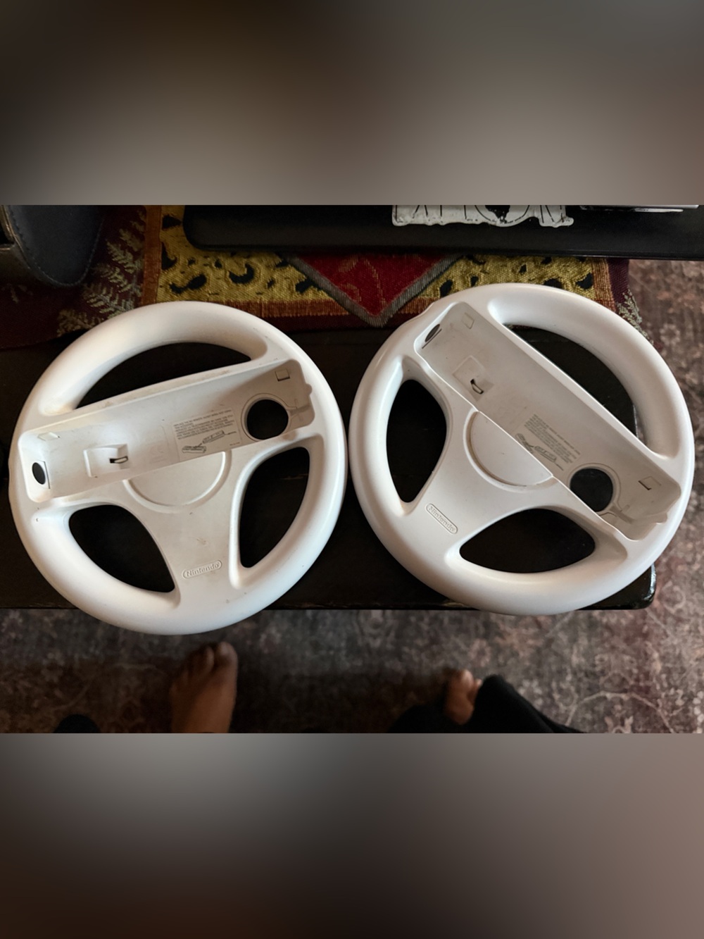 Nintendo White Racing Wheel Controller Shell with Blue Inner Ring - Picture 4 of 4